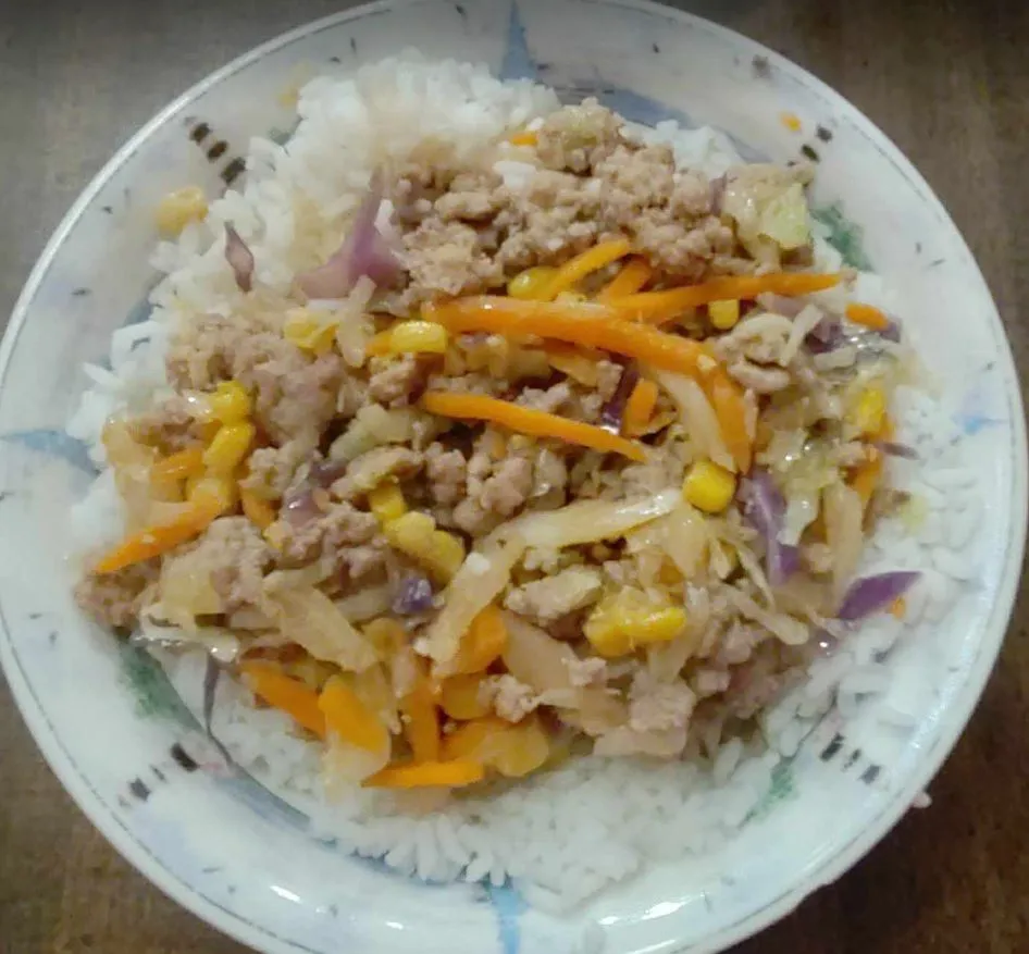 Egg Roll Bowl on Rice