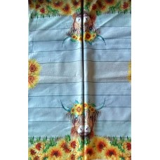 Sunflower Highland Cow Towel