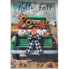 Green Truck Fall Flag