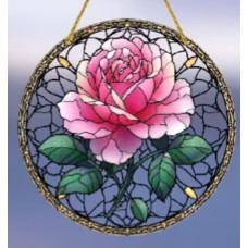 Single Pink Rose Suncatcher Single Pink Rose Suncatcher